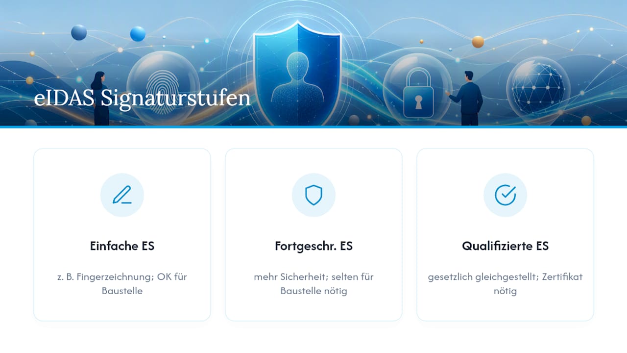 Übersicht der eIDAS-Stufen digitaler Signaturen