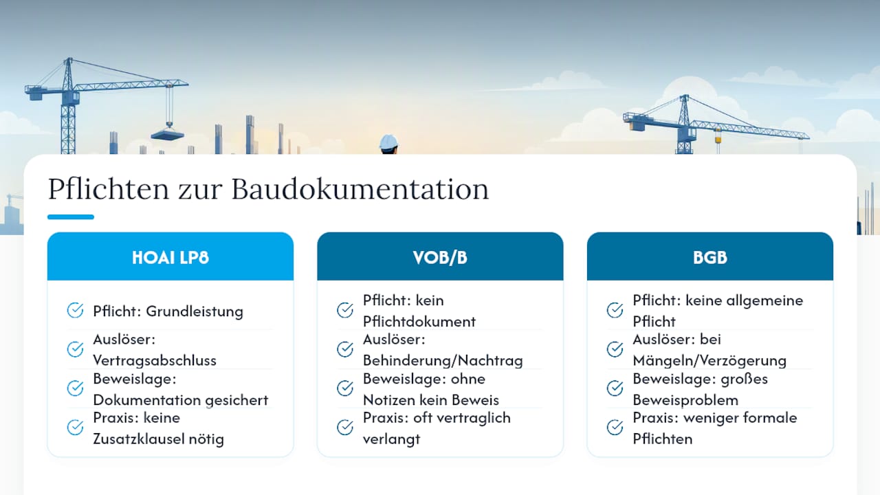 Wann besteht eine Pflicht zur Baudokumentation? — overview diagram