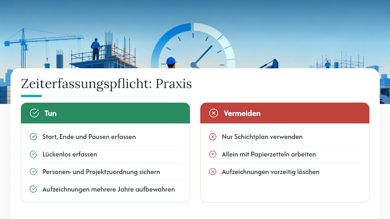 Dokumentation, Zeiterfassungspflicht und Pflichten der Arbeitgeber — overview diagram