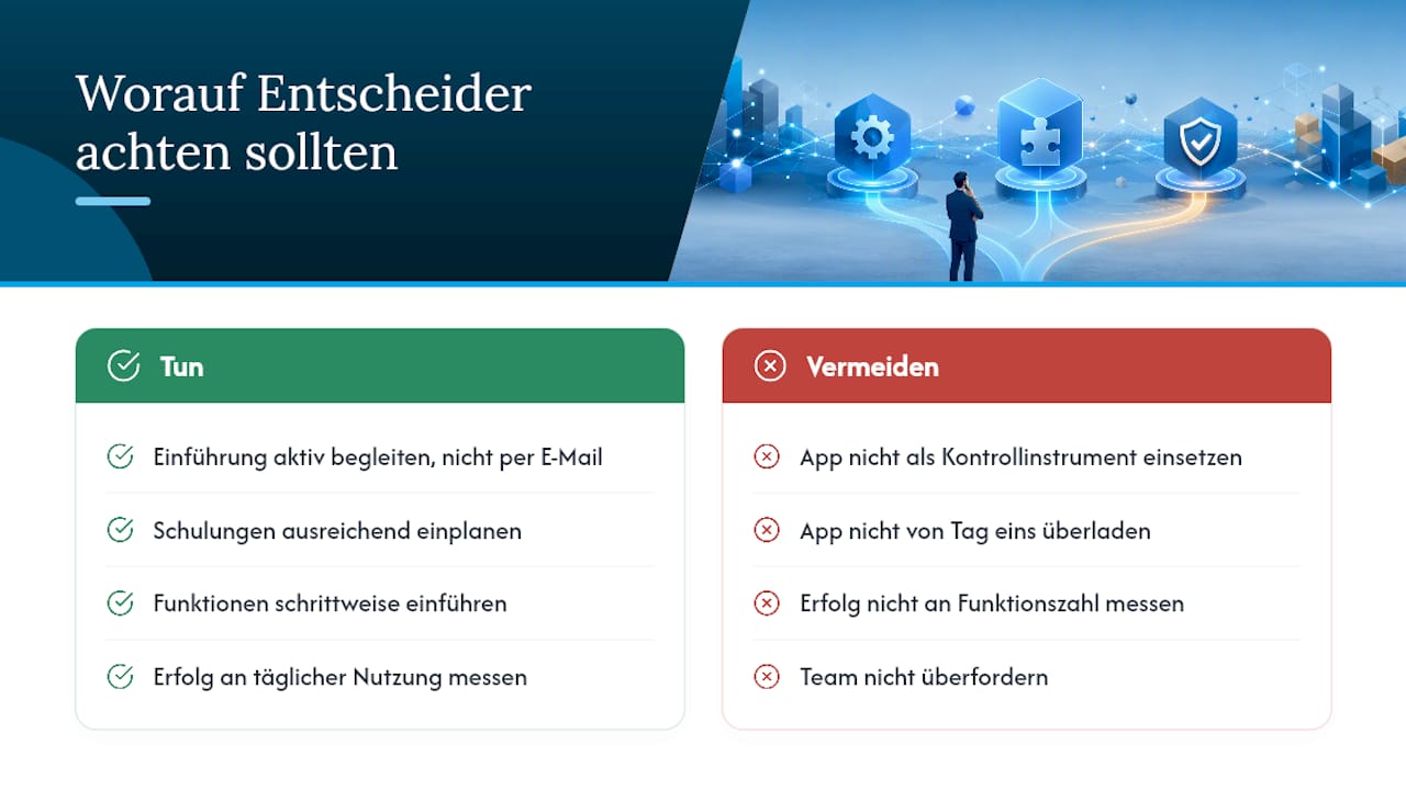 Was Entscheider bei der Einführung oft übersehen — overview diagram